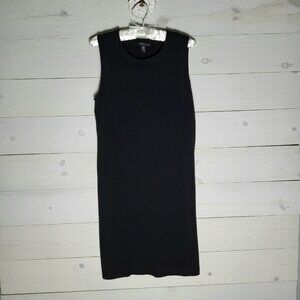 Eileen Fisher Black Dress Sleeveless Minimalist.